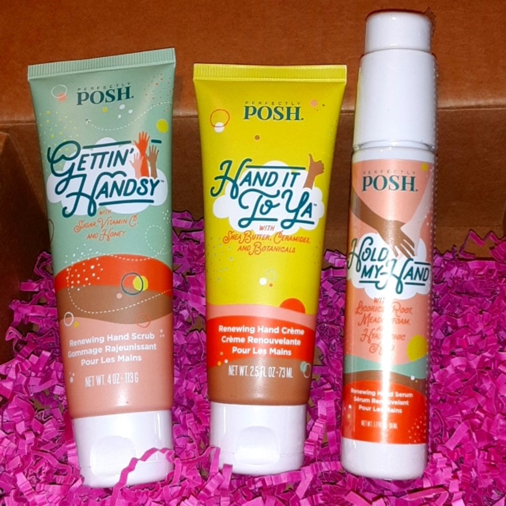 Perfectly Posh Renewing Hand Products: Scrub, Creme, & Serum